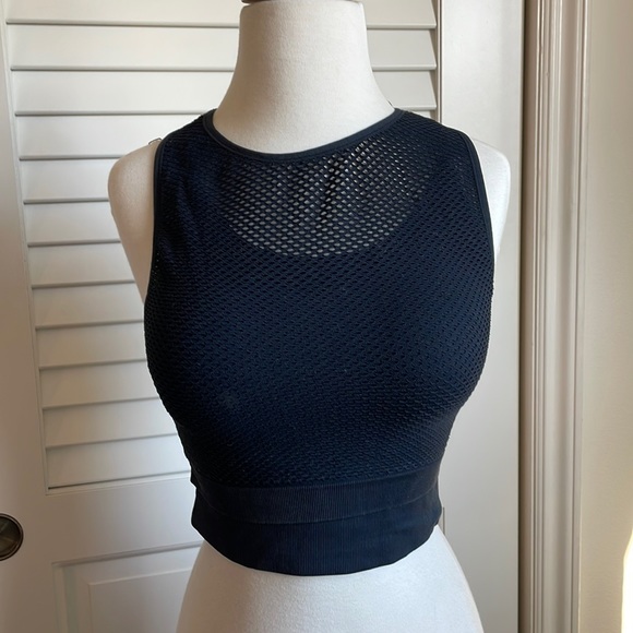 Black JoyLab Two Tiered Sports Bra with Mesh Detailing - Picture 1 of 12